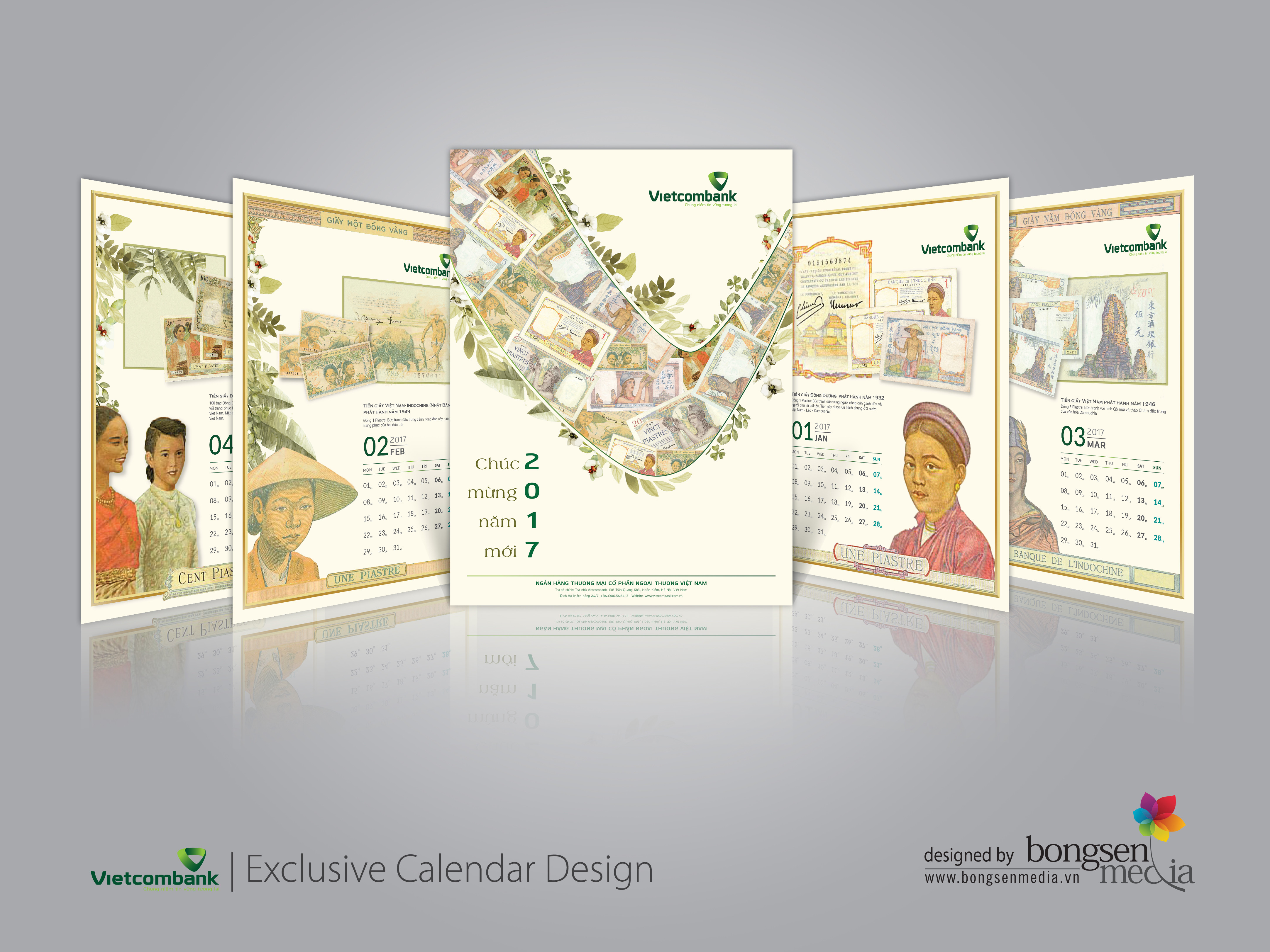 Thiết kế lịch độc quyền Vietcombank được thực hiện bởi BongSen Media